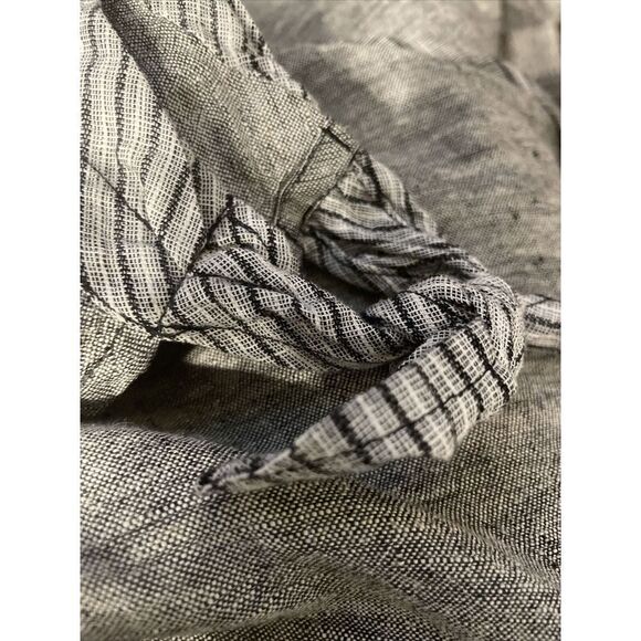 Mara Gibbucci Lagenlook Asymmetrical Linen Sleeveless Maxi Dress Tie Medium Gray - Picture 6 of 8